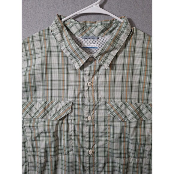 Columbia Silver Ridge Shirt  Men's XXL Plaid Long Sleeve Green Vented Hiking - Picture 3 of 8